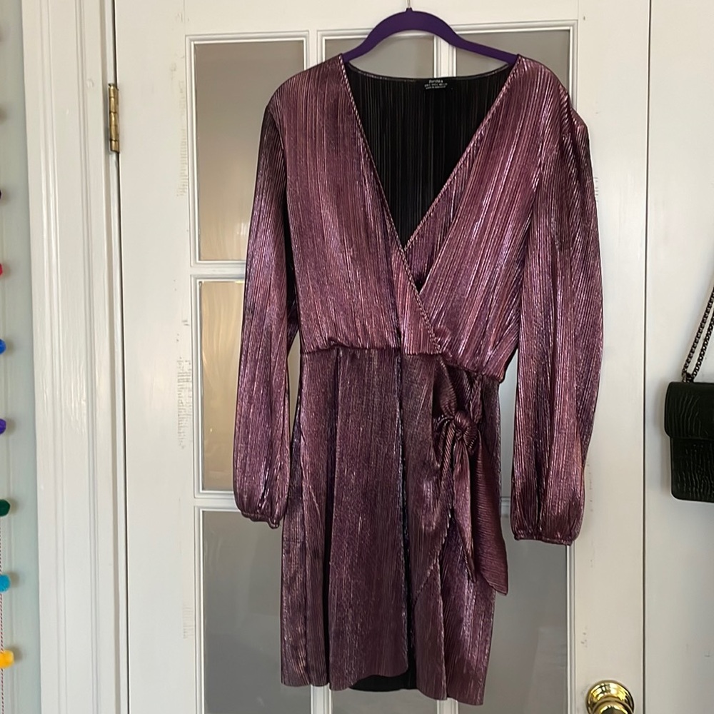 Bershka sparkly pink mini dress